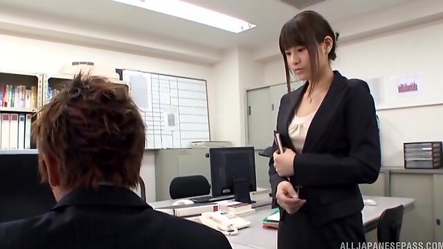 Busty nude Tokyo babe is in for a crazy fuck at the office