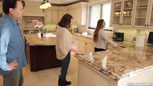 Woman with sexy curves and insane boobs, crazy hotel room hardcore