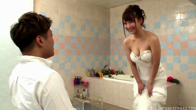 Japanese babe is about to get married, but she wants the best mans dick