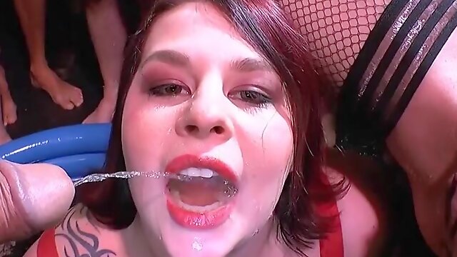 Pissy encounter for two chubby sluts