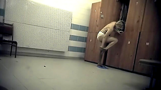 Sensual babe with naked body being recorded on spy cam