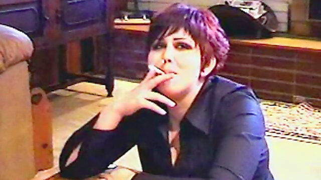 Goth girls smoking in fetish video