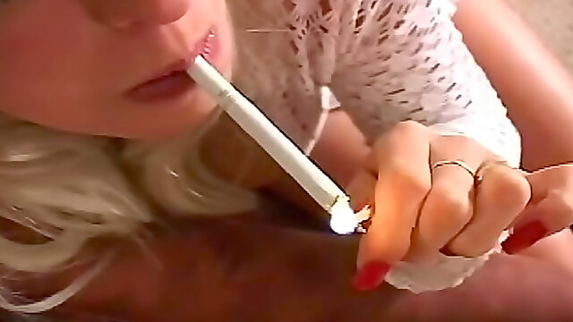 Close up smoking and cocksucking