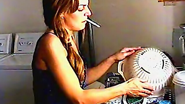 Sexy smoker loves to puff away