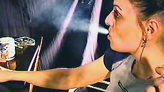 Webcam smoking fetish video