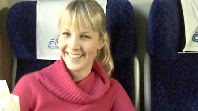 Girl in sweater train blowjob