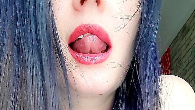Spitting Femdom, Tongue Fetish, Lipstick