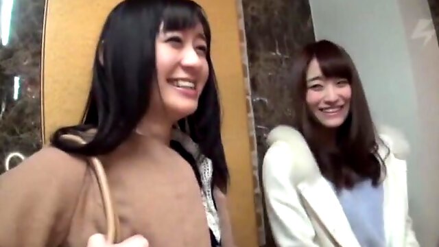 Japanese FFM threesome with naughty Minato Riku & her bestie