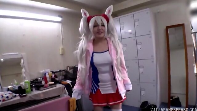 Kinky Japanese girl Tsukino Serina moans while getting pleasured