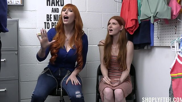 Redhead cuties Jane Rogers and Lauren Phillips get fucked in the office