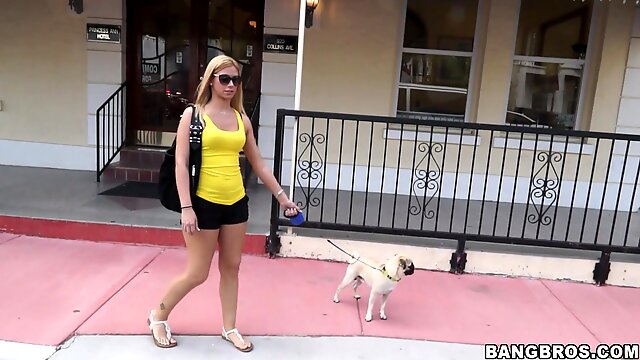 Cute babe Coco Blue wants nothing more than to suck a cock in a car