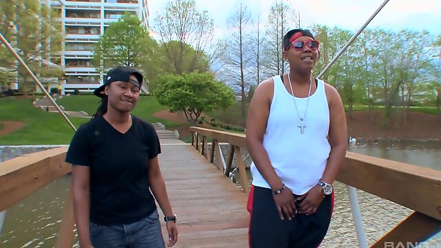 Lesbian sex between Aries Crush and her friend with a strapon