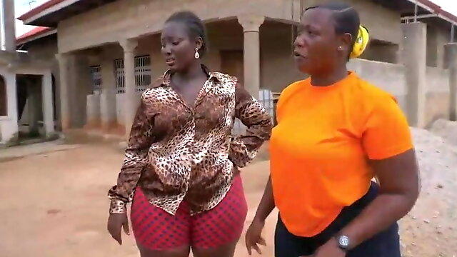 Two huge booty African ladies in shorts