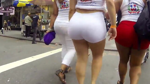 Big sexy ass in white shorts