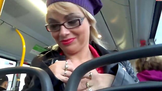 German Milf Glasses, Bus Public