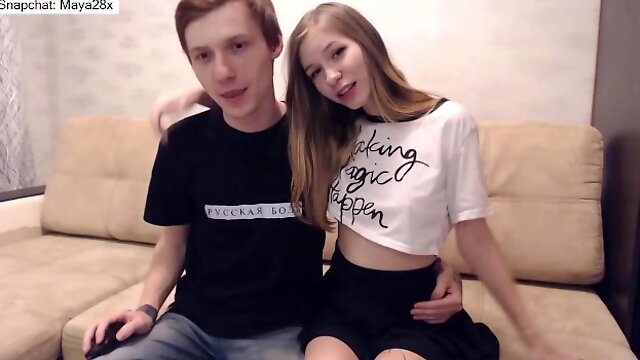 Cute Russian teen shows her boobs on webcam