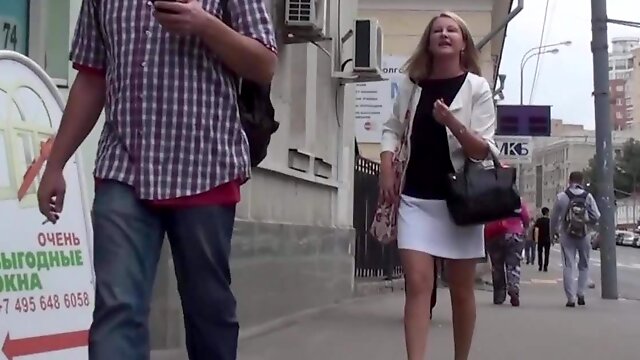 Slovak voyeur looked under her skirt