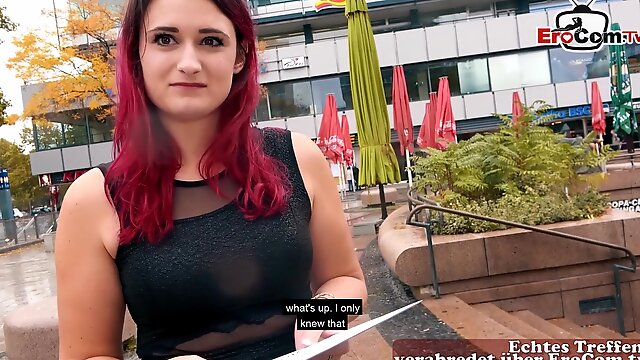German redhead bitch public pick up casting Date in berlin