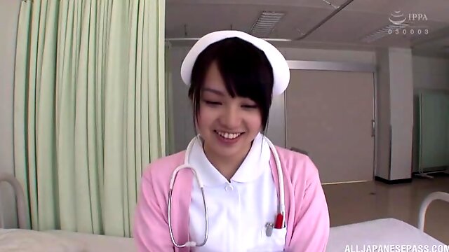 Sexy Asian nurse adores fuck in all poses on the table in the hospital