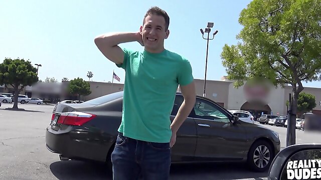 Blue eyed cute blonde gay teen sucks his boyfriend in a car