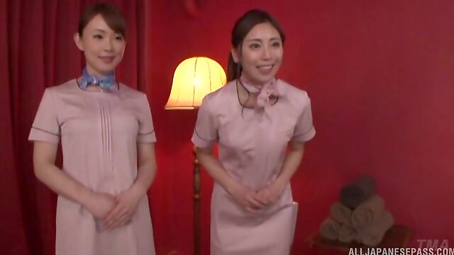 Hitomi Madoka and another girl like to suck a stiff cock together