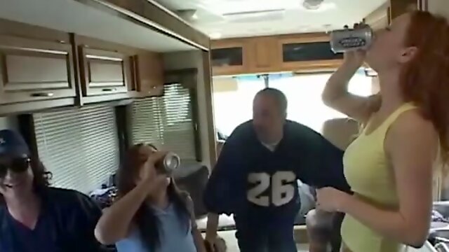 Hot teens in her first extreme bang van gangbang fuck party orgy