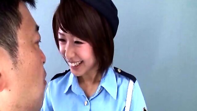 Thrilling Japanese police officer is ready to ride the stiff pecker