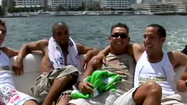 Superb orgy as masculine gays bang each others anal in the yacht