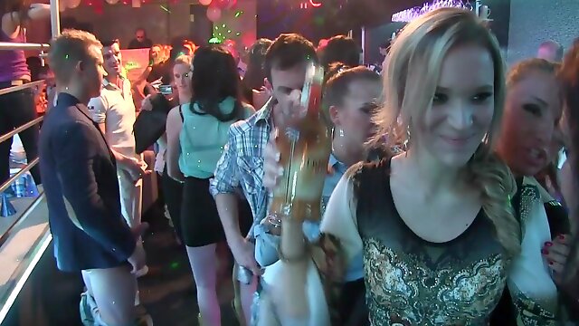 Cum swallowing bitches sucking cocks and dancing at a sex party