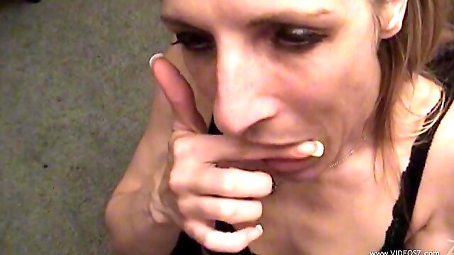 Marie Madison gets face-fucked and eats cum in hardcore clip