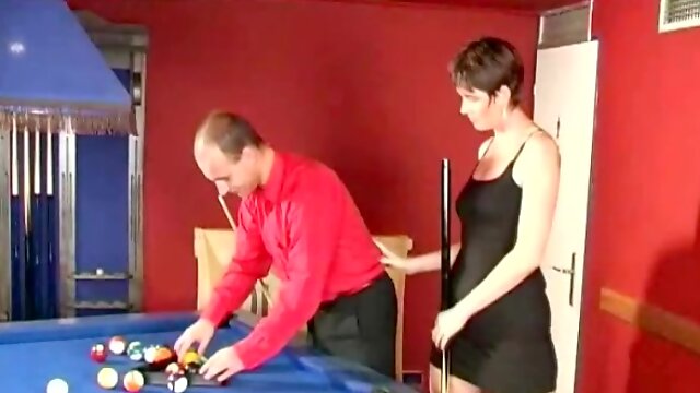 Naughty milf gets balled on the pool table