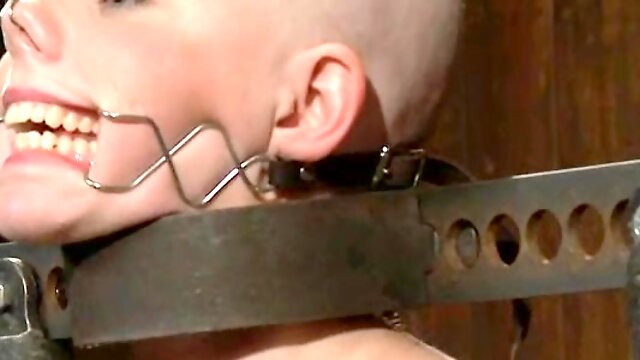 Blonde girl gets her head shaved and tortured