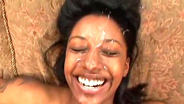 Cute ebony chicks get their faces covered with cum. Amazing compilation