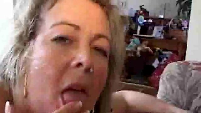 Blonde granny is unable to stop sucking this mans hard cock