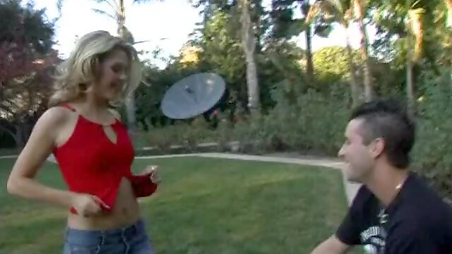 Adorable Jayna Woods gets fucked in the backyard