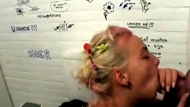 Blonde Punk Girl gets Fucked Through a Glory Hole