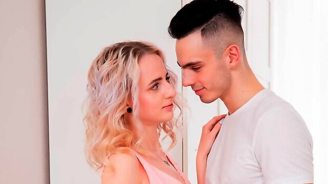 Hanna Rey lets him pet her pussy before fucking her