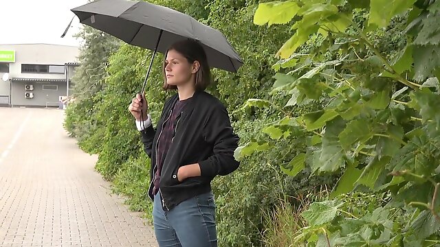 Passionate amateur fucking in the middle of the road with Grace Carson