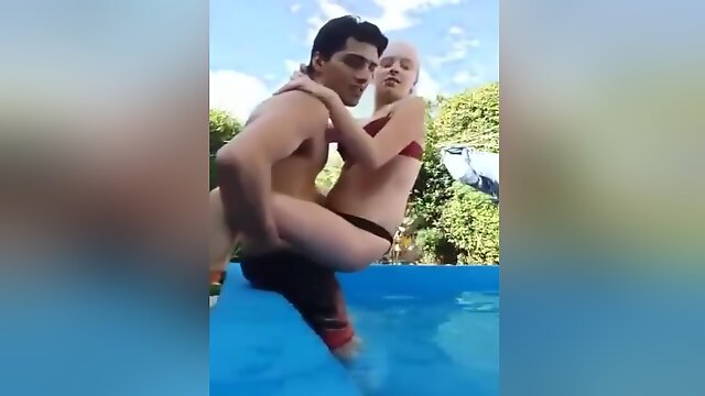 Fucked Gf In The Pool After Her Parents Went Out