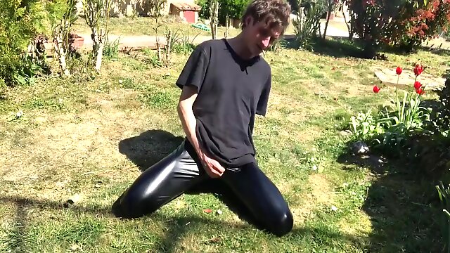 Fun Play Outdoor With Leather Pants 7 Min