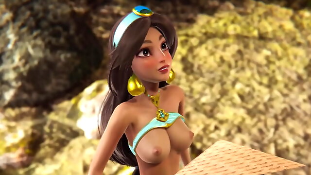 Missionary Creampie, Princess, Jasmine, Anime, 3D