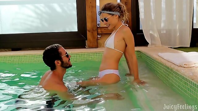 Teen Couple, Ruined Orgasm, Pool Couple