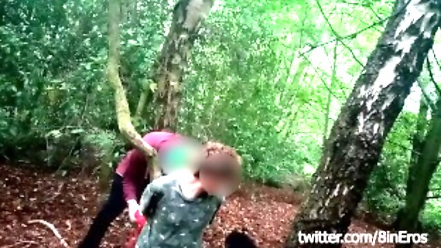 Sub gets bound to a tree and sucks Dom Eros