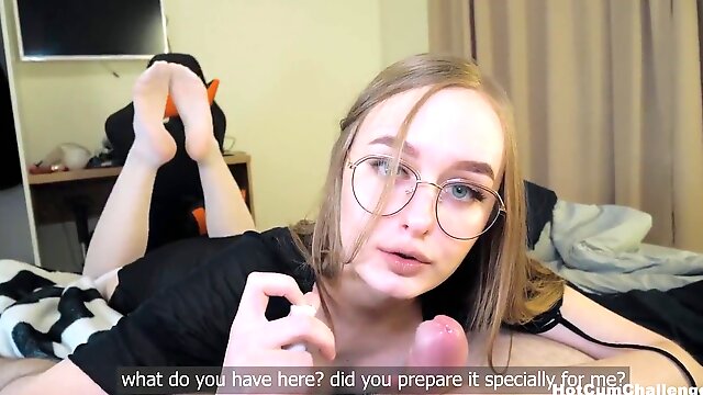 Sensual blowjob, big cumshot