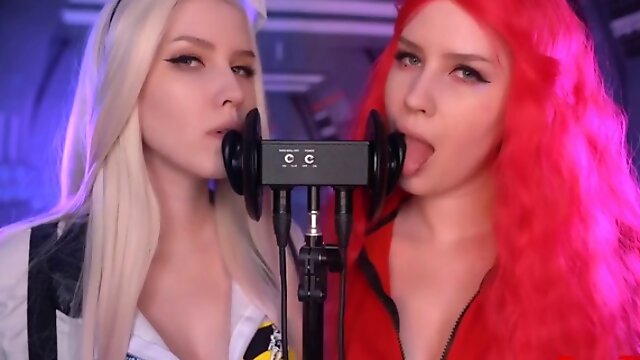 ASMR Mood - a double licking wet ears among us