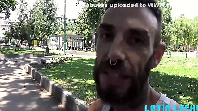 Bearded Latino Hottie Devouring That Beautiful Cock