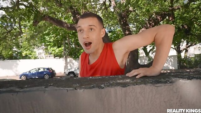 Good redhead with perfect bottom Aria Kai jumps on a big cock