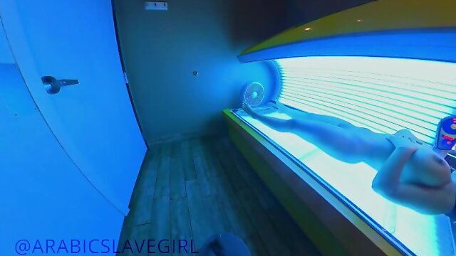 Tanned Solo Pussy, Tanning Salon