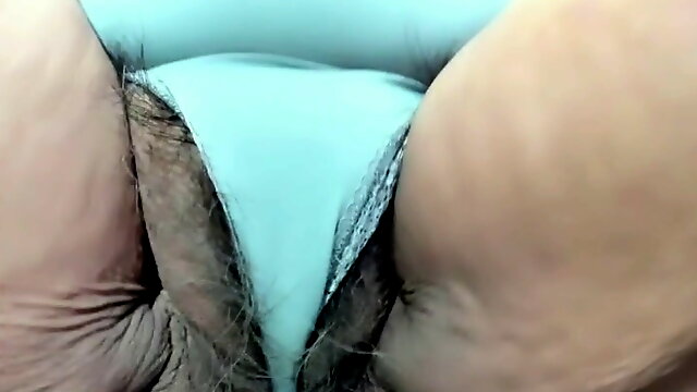 Hairy pussy wetting panties going to new home