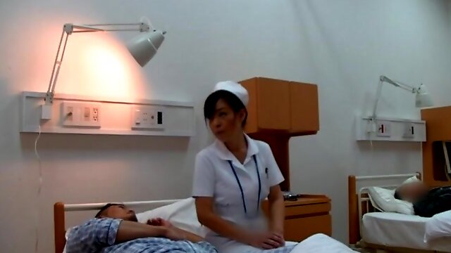 Pretty Japanese nurse Amateur takes off her panties to ride